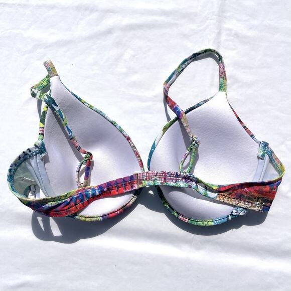 Jams World 2 Piece Bikini Swimsuit Set Womens 6 D Underwire Multicolor Print 38D - Picture 3 of 8